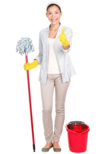 Woman cleaning